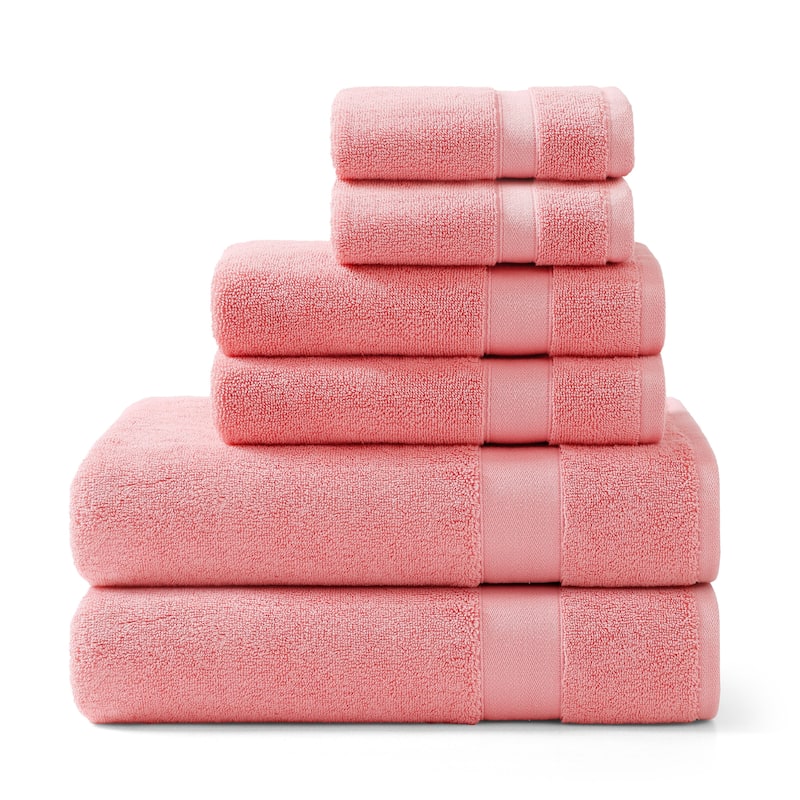 Tommy Bahama Pineapple Bay Cotton 6 Piece Towel Set - 6 Piece - Pink