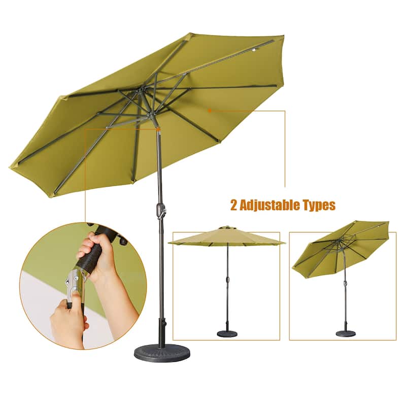 Clihome 9 Ft Aluminum Patio Market Umbrella with Tilt & Crank