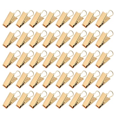 40x Curtain Clip Hook Set Clips for Photo Home Decoration 1.02"x0.47" - Golden