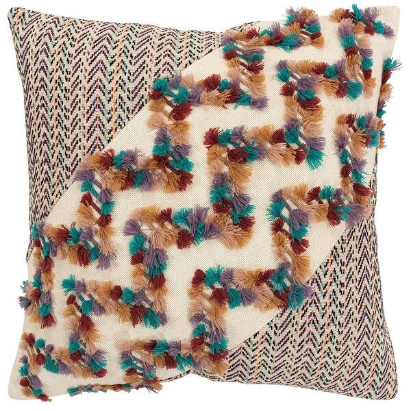 Multicolored Chevron Diagonal Panel Throw Pillow Multicolored Chevron Diagonal Panel Throw Pillow