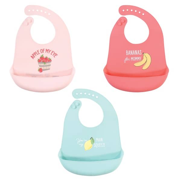 slide 1 of 1, Hudson Baby Infant Girl Silicone Bibs, Apple Of My Eye, One Size - Apple Of My Eye - One Size One Size - Apple Of My Eye