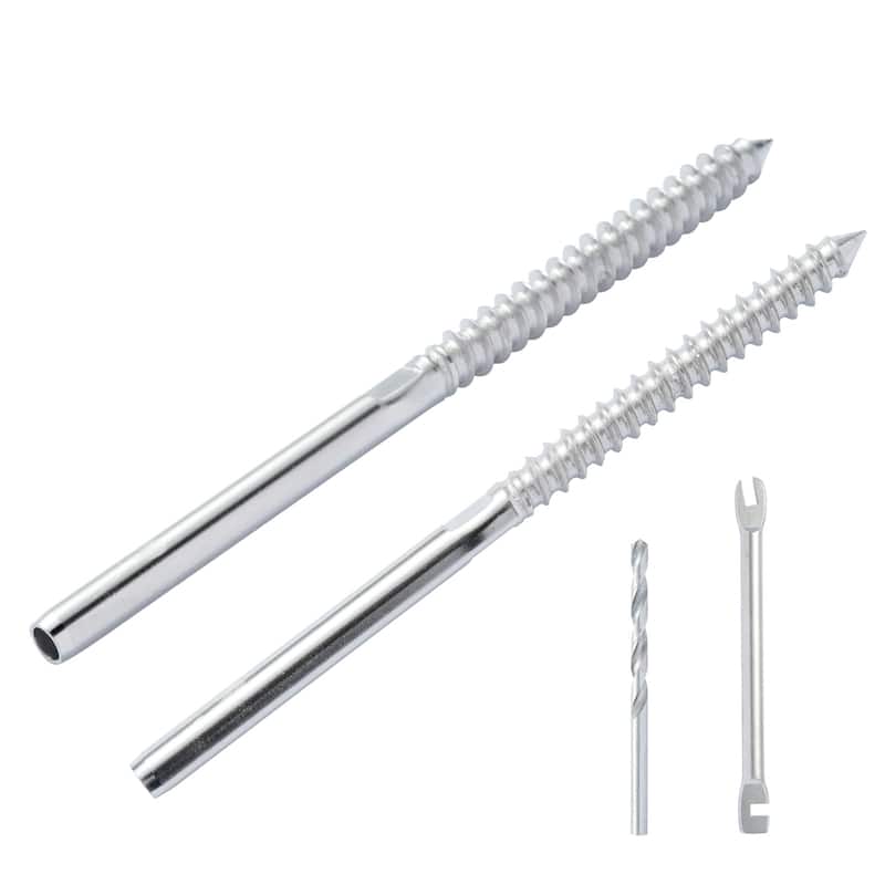 Cable Railing Swage Threaded Stud Tension End Fitting Terminal for 1/8" Deck Cable Railing, T316 Stainless Steel - 102 Pack