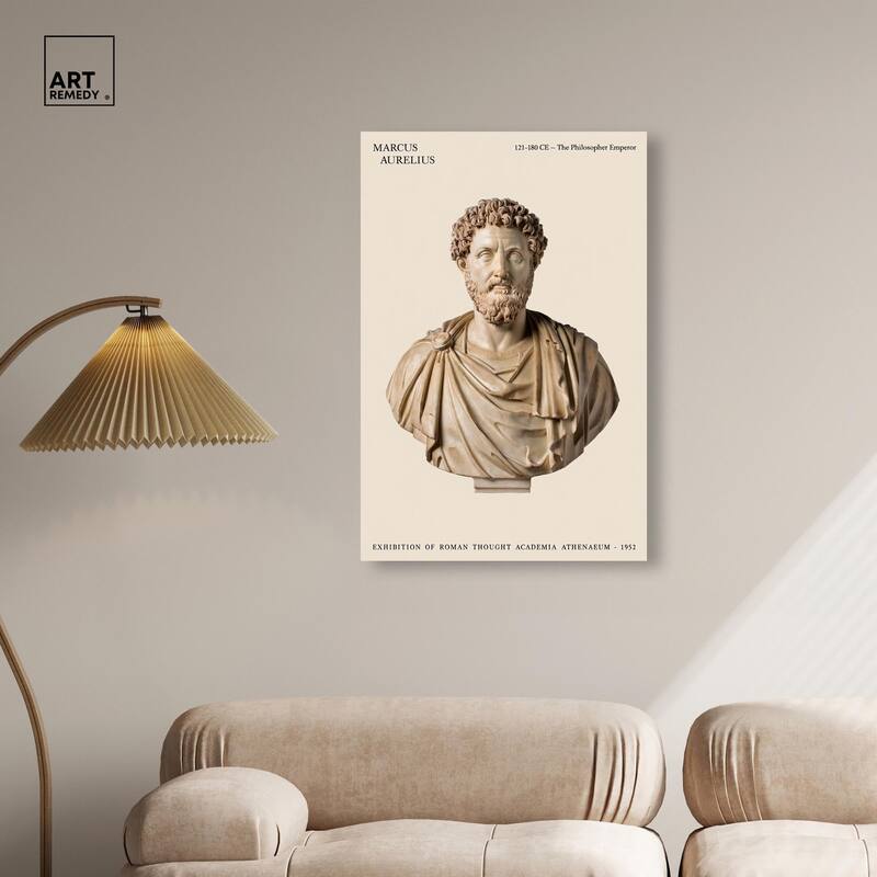 Philosopher Emperor's Gaze Canvas by Art Remedy, Gallery Wrapped