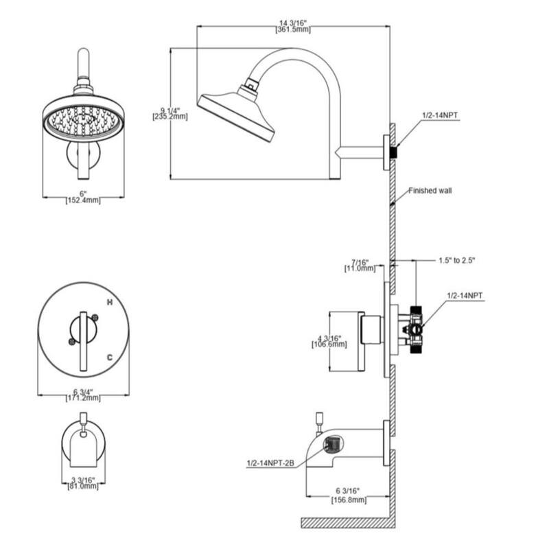 Design House Single Handle Tub And Shower Pressure Balanced with
