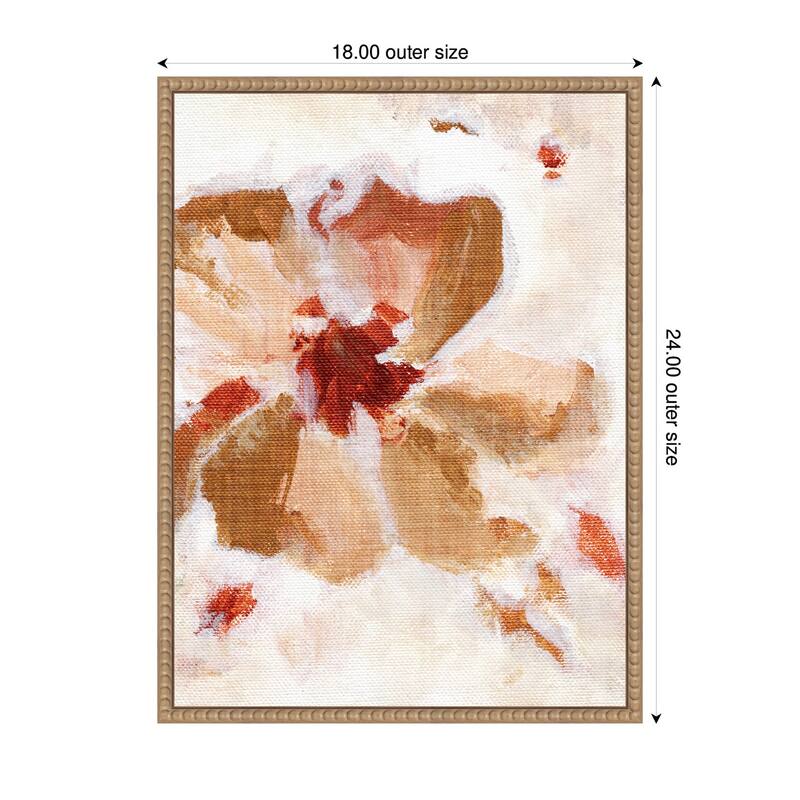 Kate and Laurel Sylvie Painterly Brown Blossom ll Framed Canvas by Nikita Jariwala