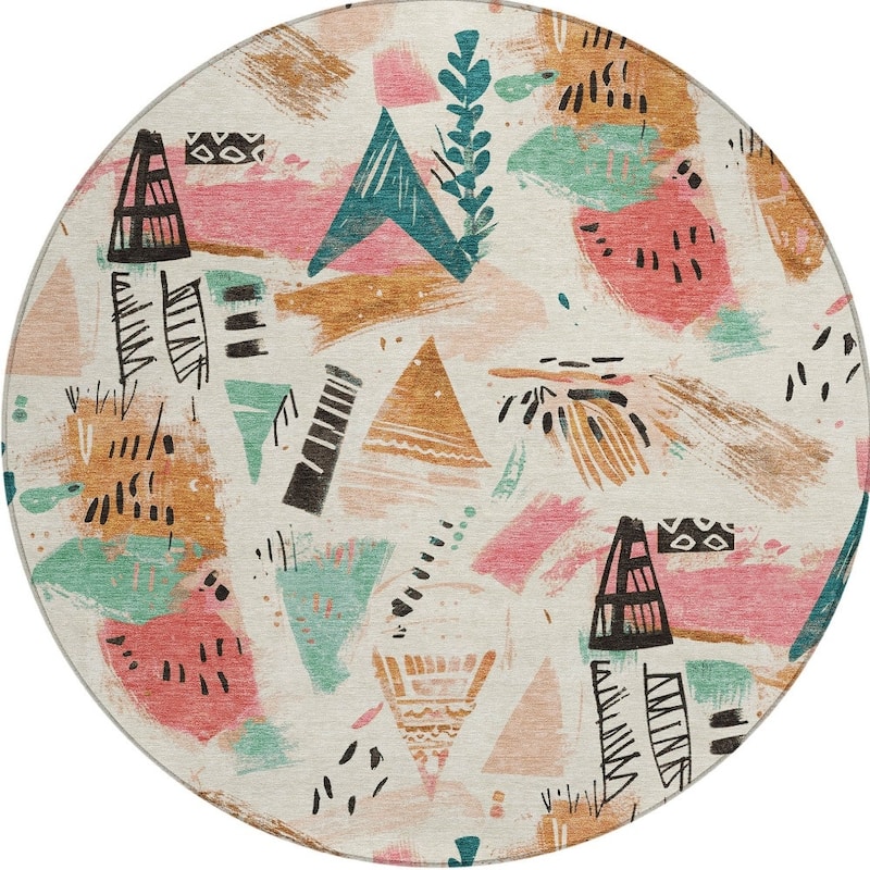 HomeRoots Abstract Transitional Rectangle Outdoor Rug