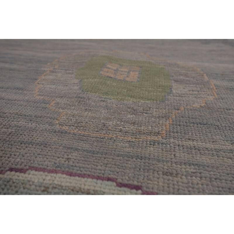 Vegetable Dye Oushak Turkish Large Area Rug Handmade Wool Carpet - 12'5"x 14'9"