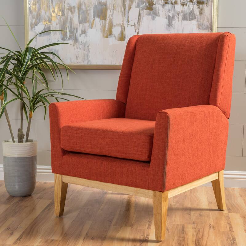 Aurla Mid-century Upholstered Accent Chair by Christopher Knight Home - 27.50" L x 28.50" W x 36.50" H