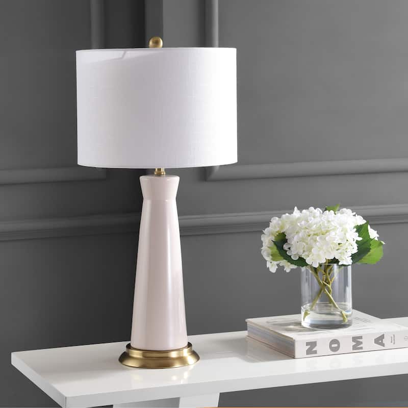 Gracie 29" Ceramic Column LED Table Lamp, Cream by JONATHAN Y