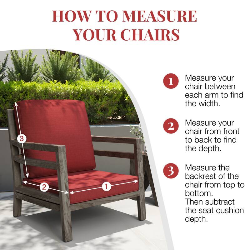 22''D x 21''W x 3.5''T Patio Fabric Outdoor Seat Cushions Set (Seat & Back)