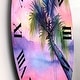 preview thumbnail 8 of 9, Designart 'Vivid Sunset Landscape With Palm and Swing' Nautical & Coastal wall clock