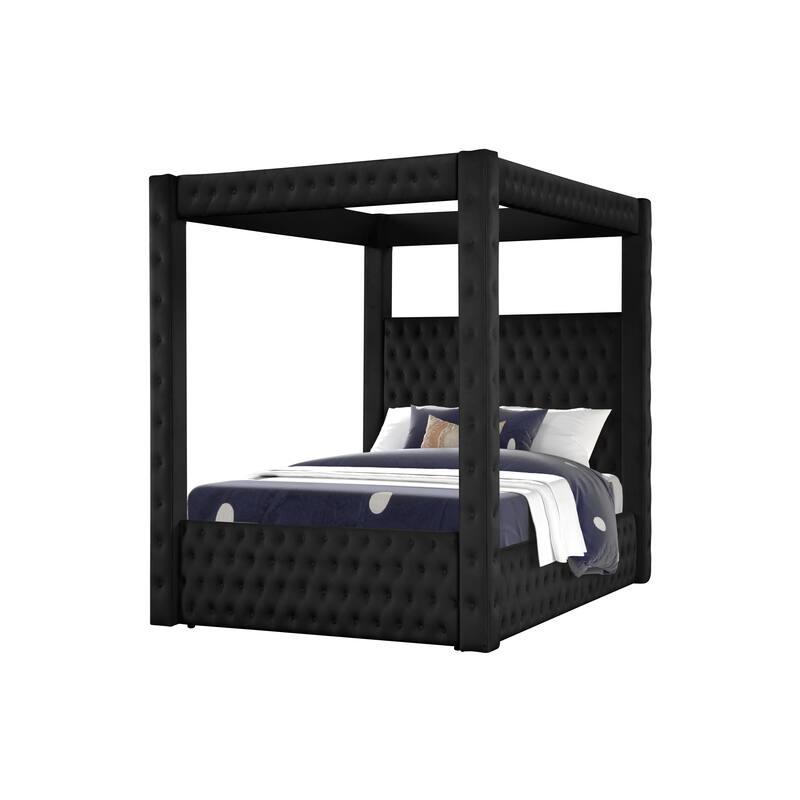 Monica Modern Style Crystal Tufted 4PC/5PC Vanity Bedroom Set Made with Wood