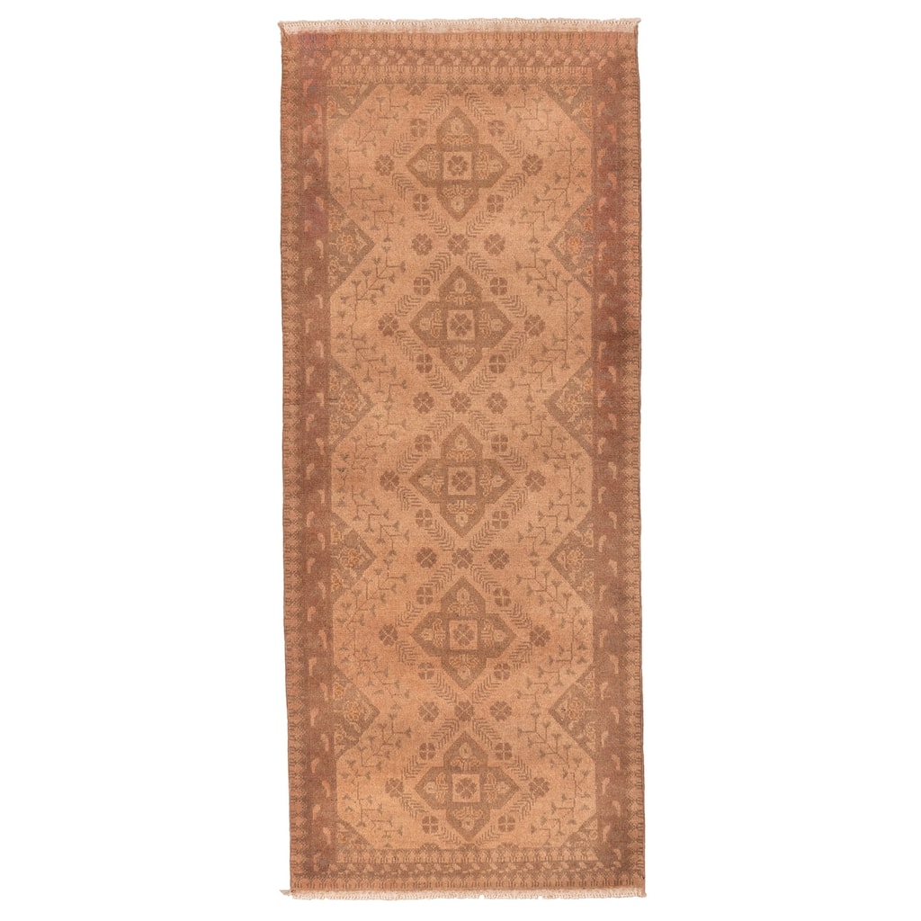 ECARPETGALLERY Hand-knotted Finest Khal Mohammadi Brown Wool Rug - 2'7 x 6'3