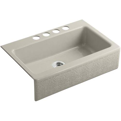 Kohler K 14579 Kg Artist Editions Alencon Lace Design On Dickinson 8 3 4 X 33 X 22 1 8 Undermount Kitchen Sink With 4 Overstock 16296764 If you can imagine it, we can make it. overstock com