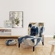 preview thumbnail 3 of 25, Designart "Abstract Pattern With Blue & Golden II" Upholstered Abstract Accent Chair and Modern Arm Chair Slipper Chair