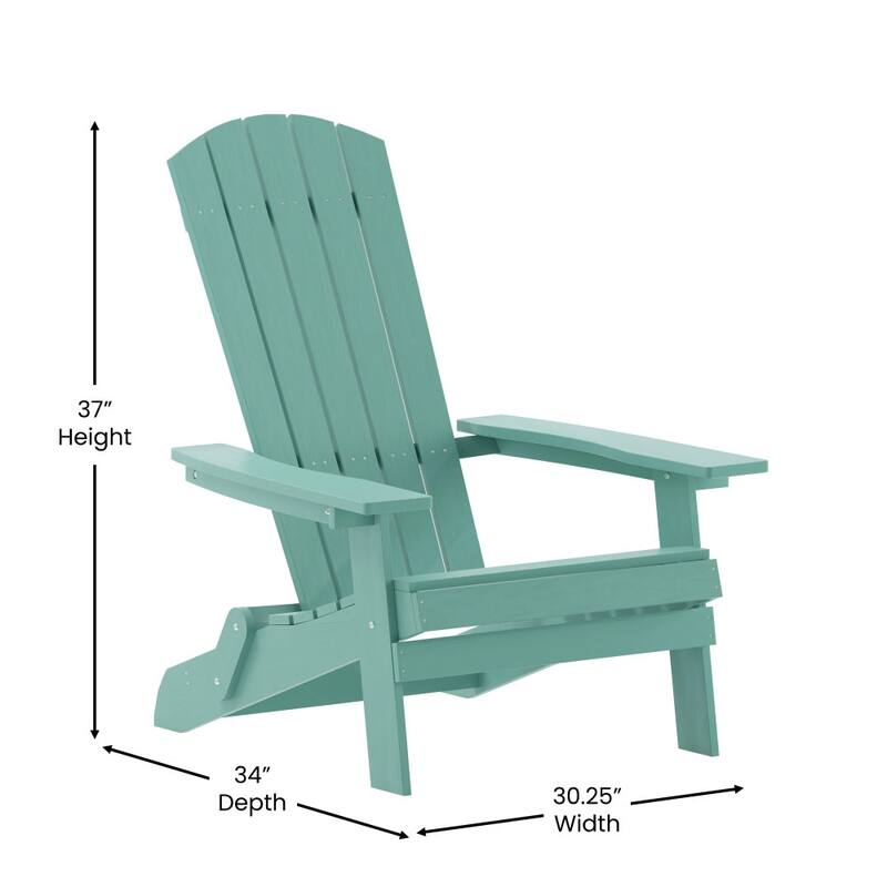 Poly-resin Folding Adirondack Indoor/Outdoor Patio Chair (Set of 4)
