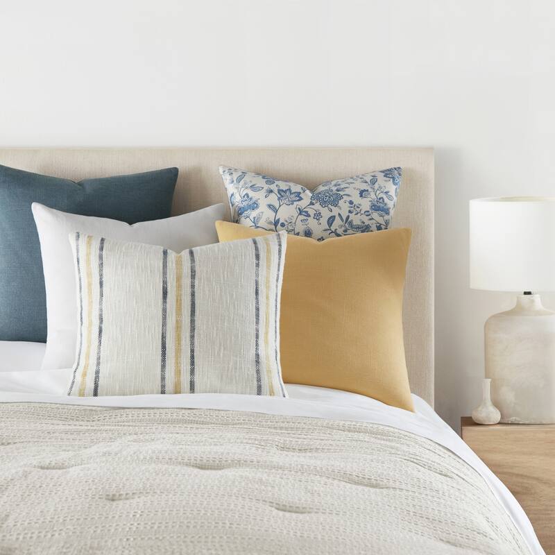 Yarn-Dyed Cotton Decor Throw Pillow in Framed Stripe