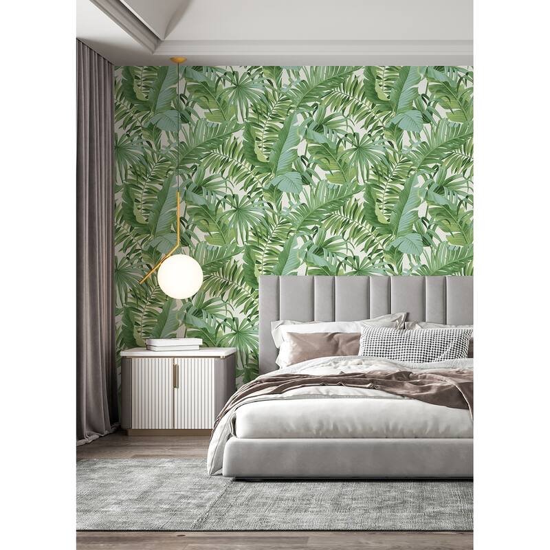 REMIX Walls by Katie Hunt Tropical Palm Leaf Green Wall Mural