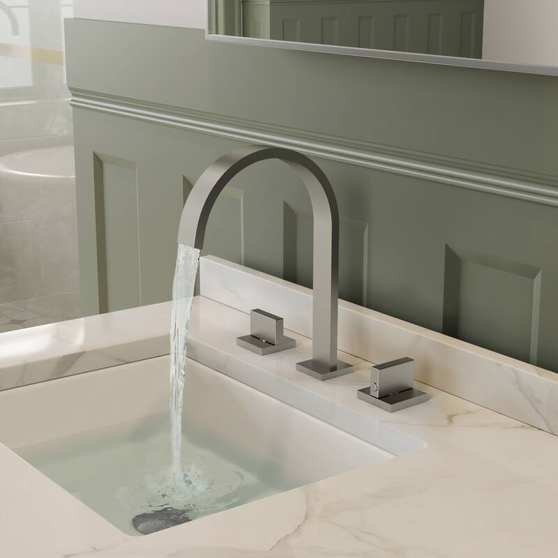 High-Arc Widespread Bathroom Sink Faucet, Double Handle 3-Hole Bathroom Faucet