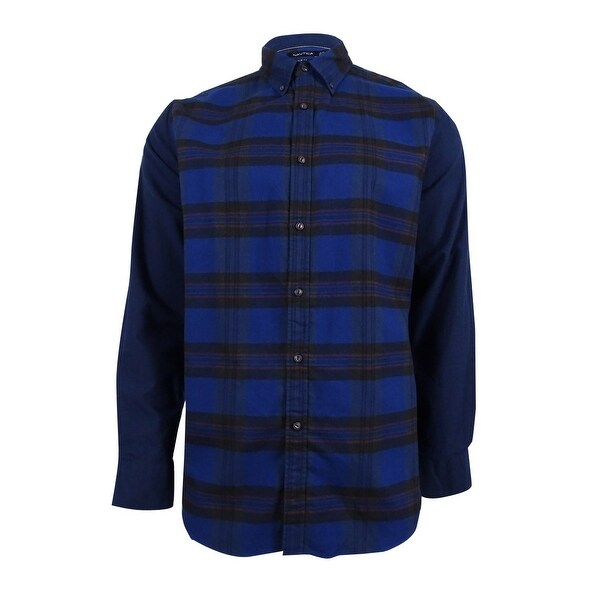 Nautica Men's Slim-Fit Helmsman Colorblocked Plaid Shirt
