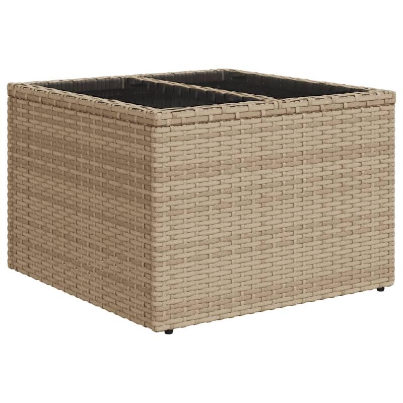 vidaXL Patio Table Outdoor Garden Firniture Side Tea Coffee Table Poly Rattan - 21.7 x 21.7 x 14.6 in