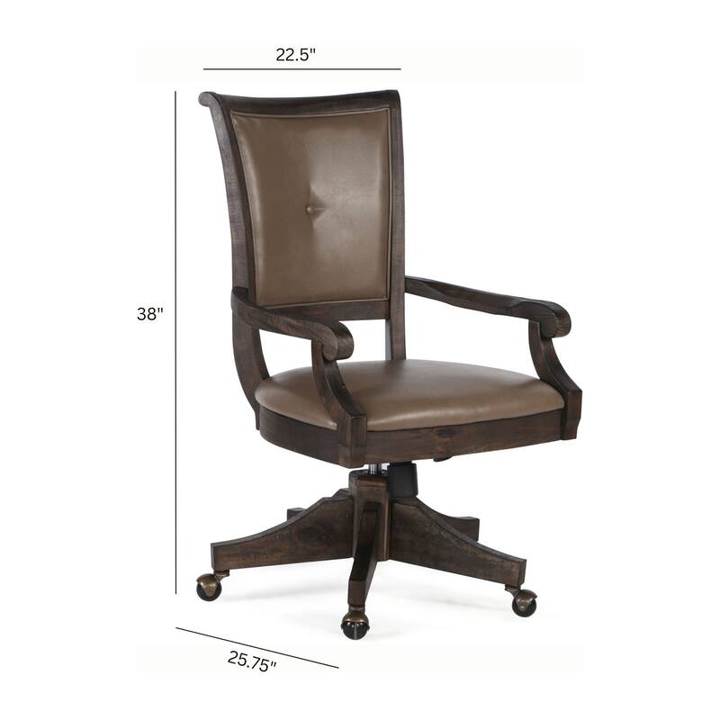 Magnussen Home Sutton Place Weathered Charcoal Fully Upholstered Swivel Chair - 22.5''W x 25.75''D x 38''H