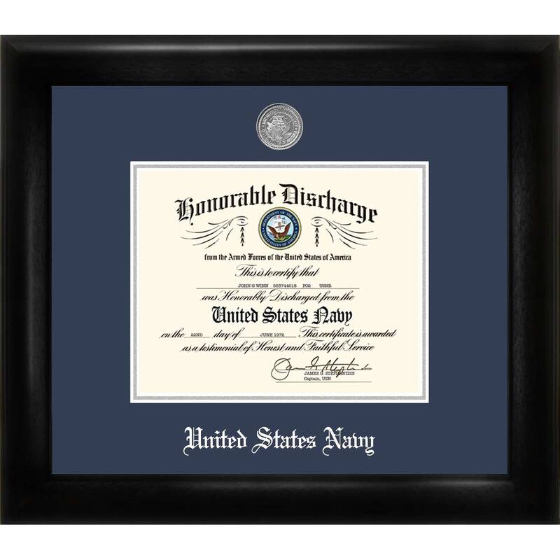Patriot Frames Navy 8.5x11 Discharge Frame with Silver Medallion