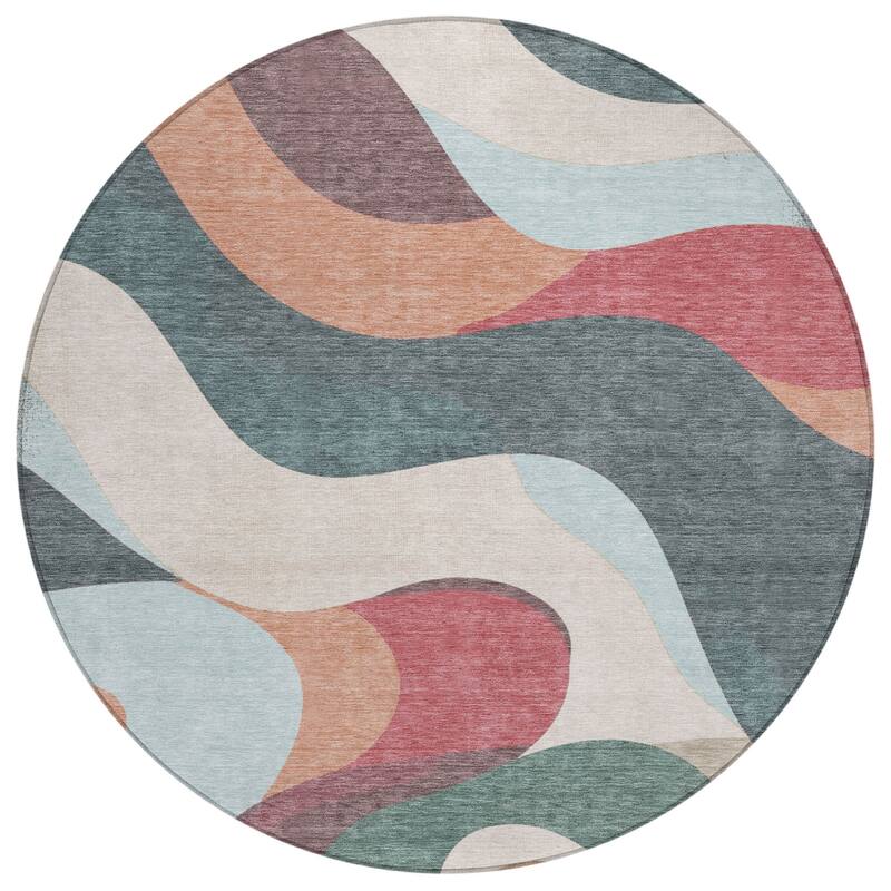 Machine Washable Indoor/Outdoor Casual Contemporary Chantille Rug