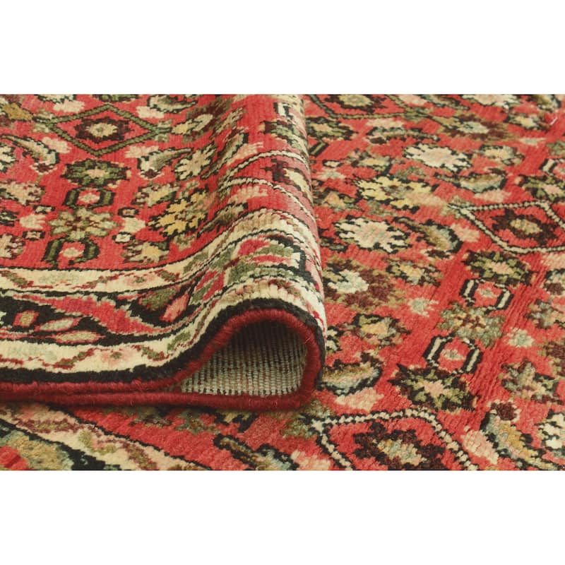 Fine Vintage Distressed Asucena Rust/Charcoal Runner - 3'7" x 11'0"