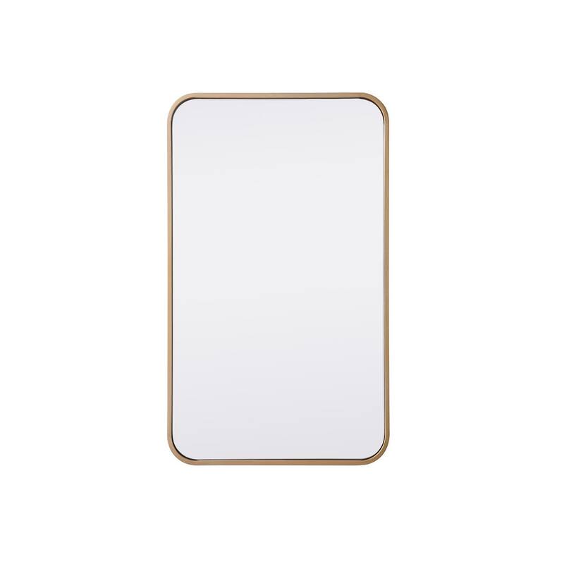 Ezra Soft Corner Metal Rectangular Mirror - 18" x 30" - Bronze/Gold