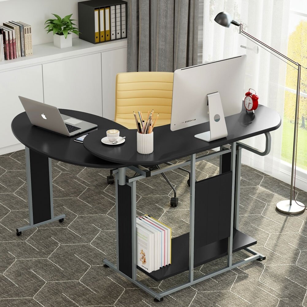 Shop L Shaped Computer Desk Rotating Modern Corner Desk Office