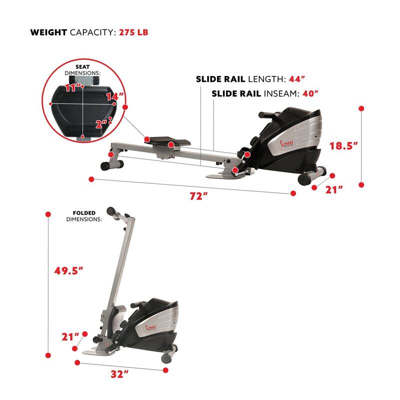 Sunny Health & Fitness Dual Function Rowing Machine Rower