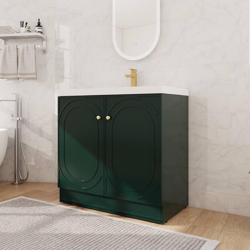Beingnext 24"/30"/36" Bathroom Vanity with Sink, Freestanding Bathroom Vanity with Soft Close Door and Adjustable Shelf