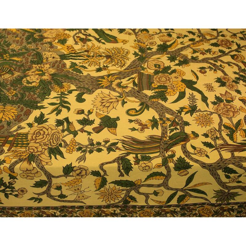 Vibrant Cotton Floral Tree Of Life Tablecloth Collection