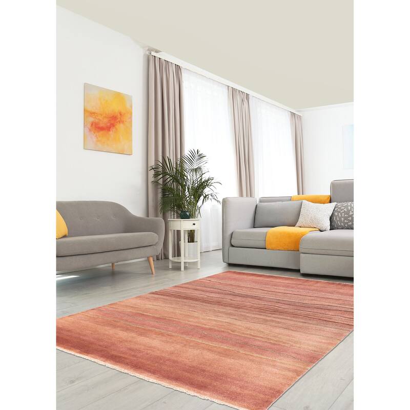 ECARPETGALLERY Hand-knotted Peshawar Ziegler Salmon Wool Rug - 5'0 x 6'10