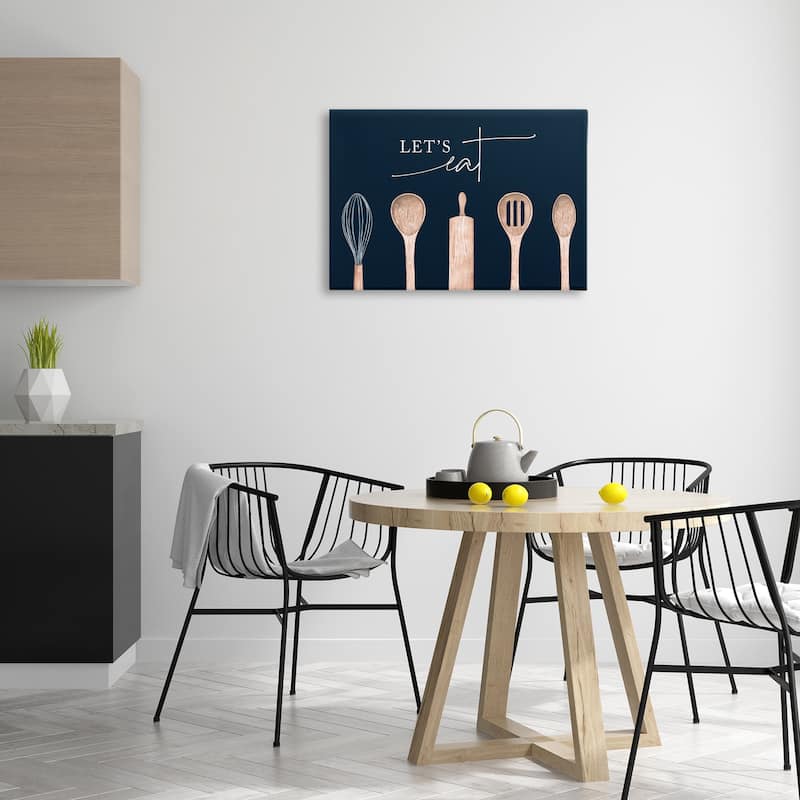 Stupell Let's Eat Kitchen Utensils Canvas Wall Art Design By Lux + Me Designs