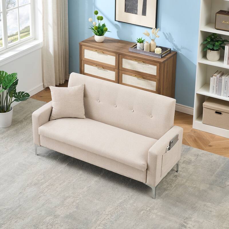 57" Modern Loveseat Sofa with Storage for Living Room