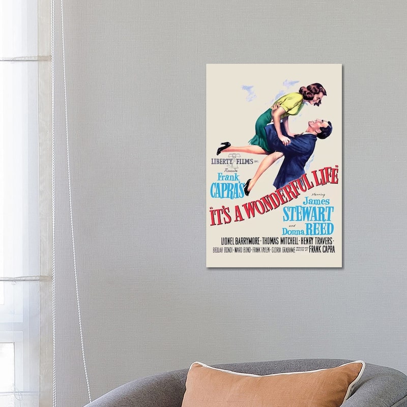iCanvas "It's A Wonderful Life Movie Poster" by Radio Days Canvas Print - 26x18x1.5