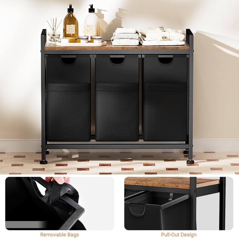Laundry Sorter 112L/142L Laundry Hamper Organizer Laundry Basket with Removable Bags