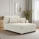 preview thumbnail 101 of 150, 42" W Plush Corduroy Upholstered Chaise Lounge Sleeper for Living