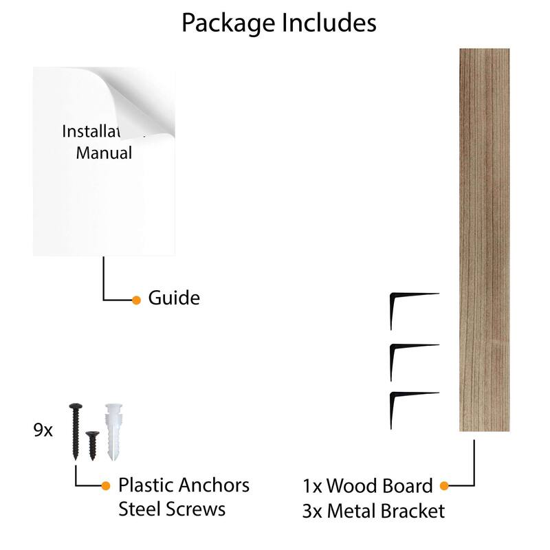 60"x8" Floating Bookshelves for Wall, Book Shelves for Living Room, Storage Shelves, Wood, Burnt