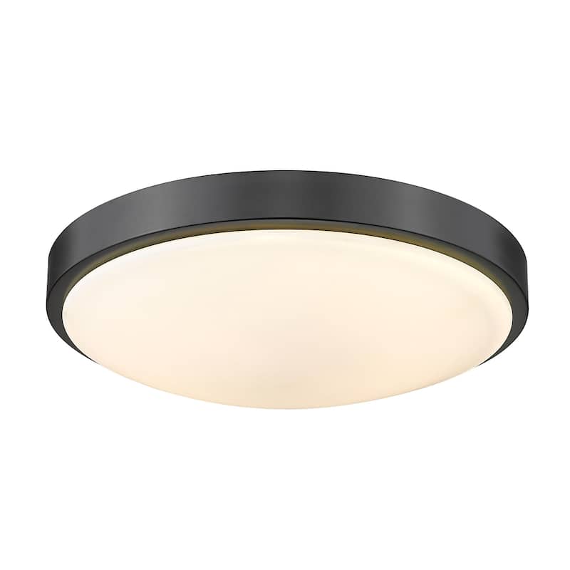 Gabi 13" Wide LED Flush Mount with Opal Glass - Matte Black