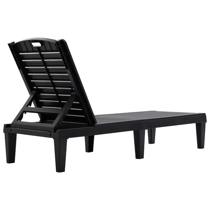 2-Piece Outdoor Resin Chaise Lounges Chairs with Adjustable Backrest