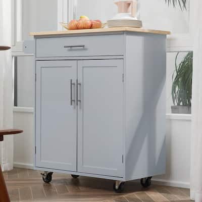 Kitchen Island Cart with Towel Rack