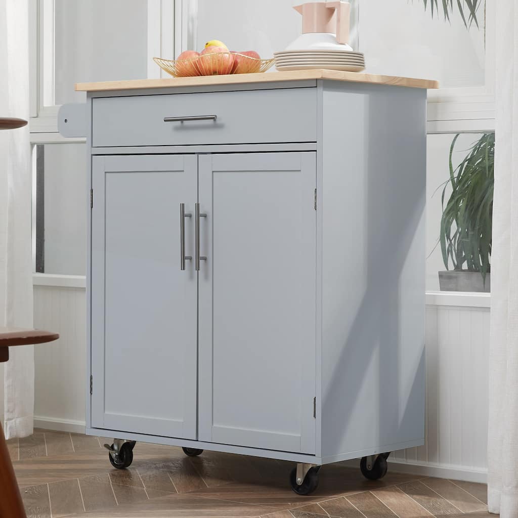 Kitchen Island Cart with Towel Rack