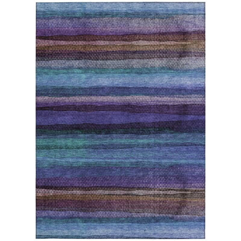 HomeRoots Striped Transitional Rectangle Outdoor Rug