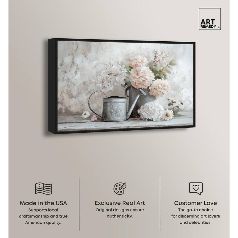 Can and White Blooms Canvas by Art Remedy