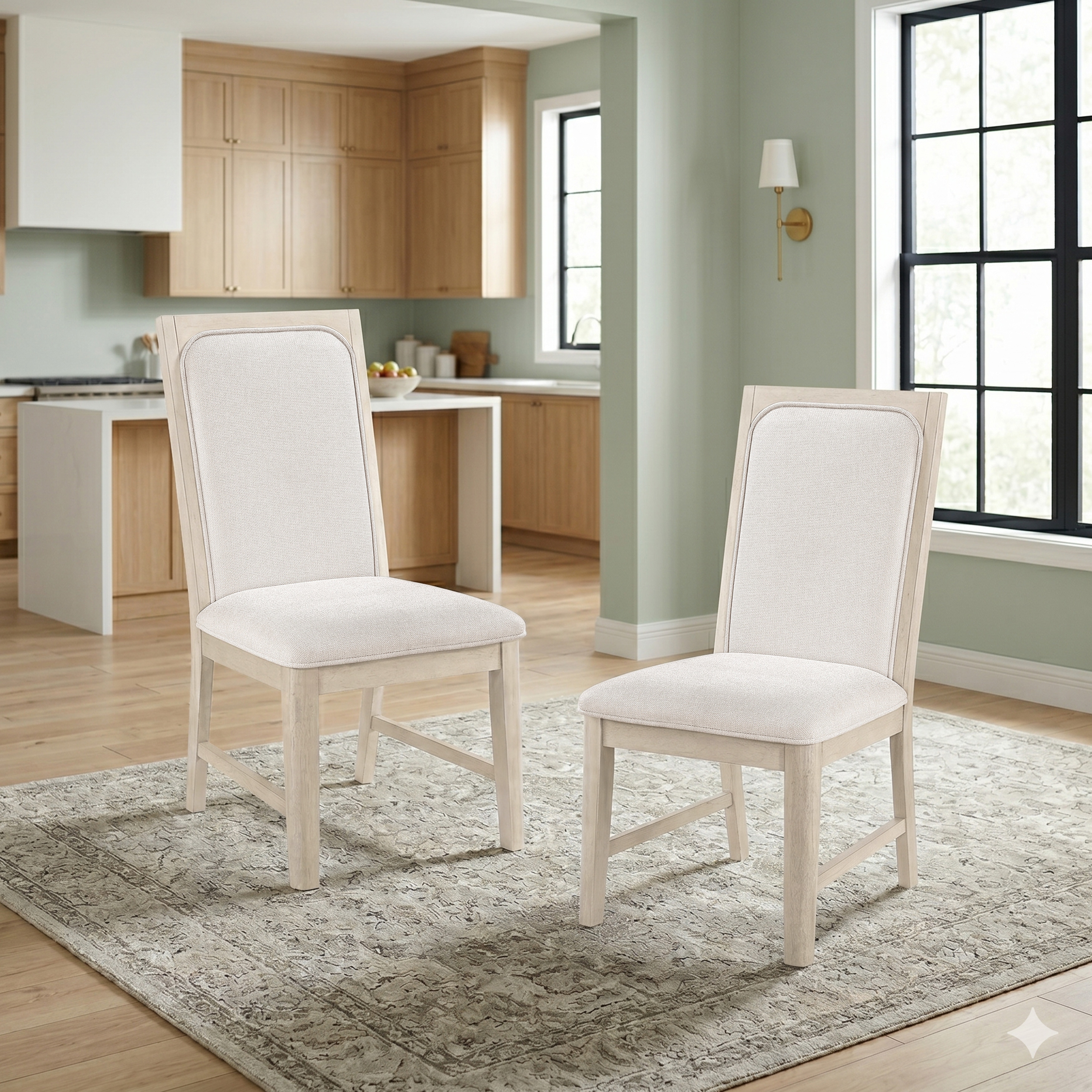 Rivano Textured Fabric Upholstered Dining Side Chair (Set of 2)