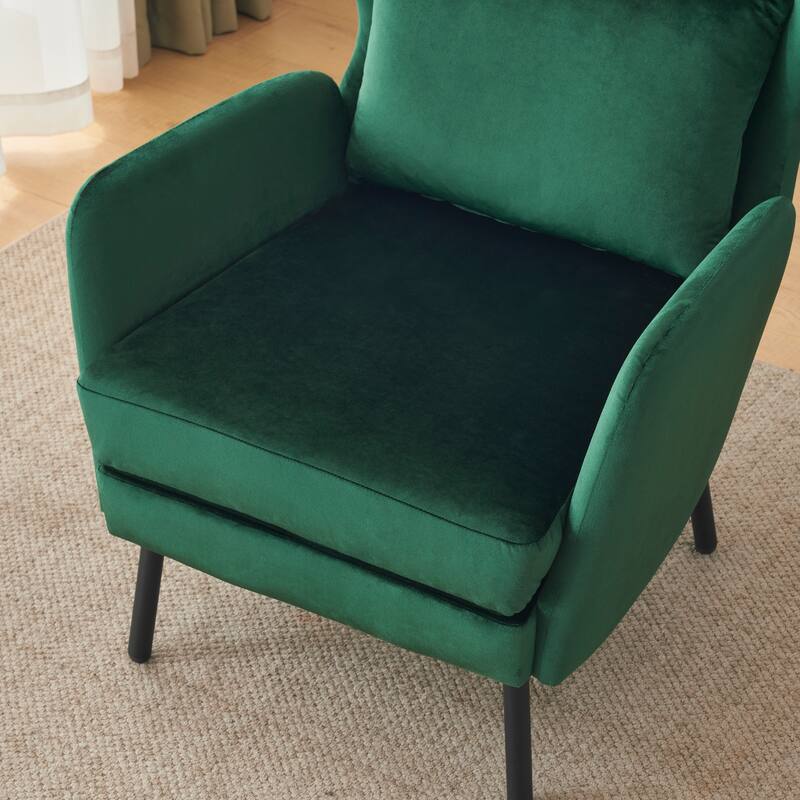 32" Wing Back Velvet Accent Chair