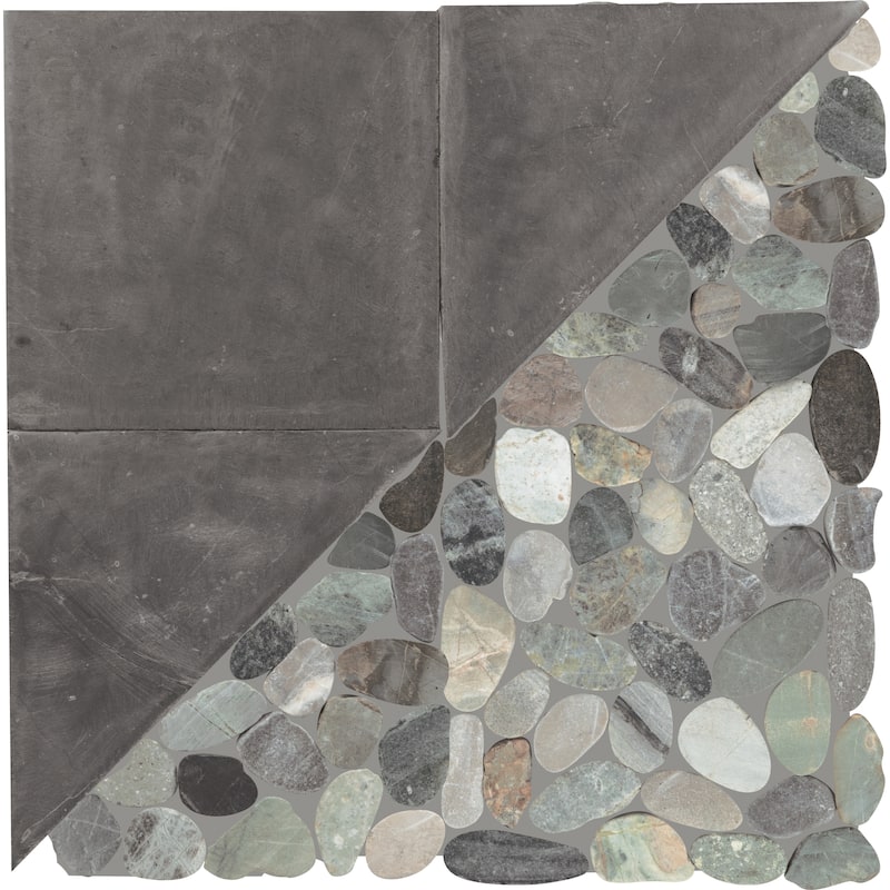 Daltile Pebble Oasis Natural Stone Art Deco Pebble Mosaic 11" x 11" (11 PC per Carton) (10.78 SQFT per Carton)